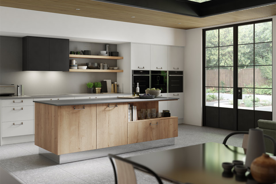 A Japanese minimalist interior design themed kitchen